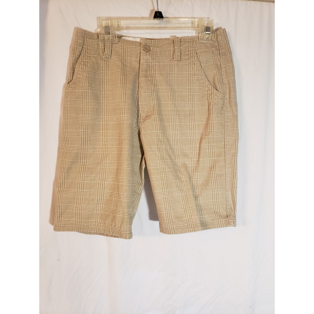 Mens Simma Tan Plaid Shorts Size 30